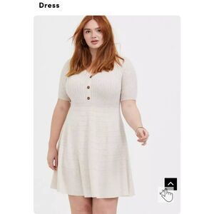 Torrid Mini Sweater Button- Front Skater Dress